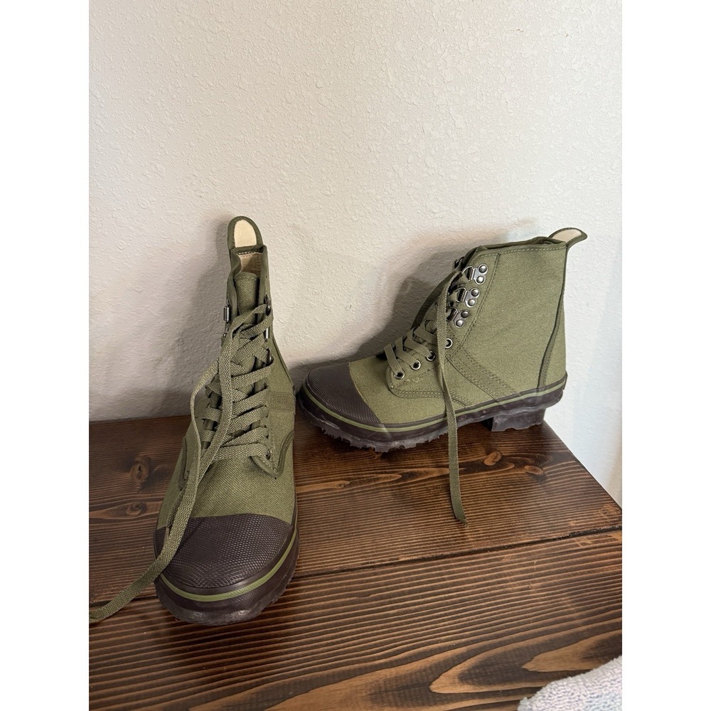 CABELA'S 'Cordura Lug Wade' Green Canvas Hiking Fishing Ankle Boots Men's Sz. 7M